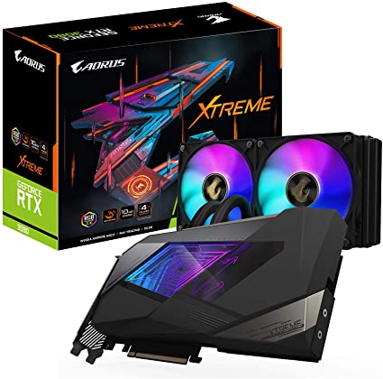 GIGABYTE AORUS GeForce RTX 3080 XTREME WATERFORCE 10G Graphics Card, WATERFORCE Cooling System, 10GB 320-bit GDDR6X, GV-N3080AORUSX W-10GD Video Card