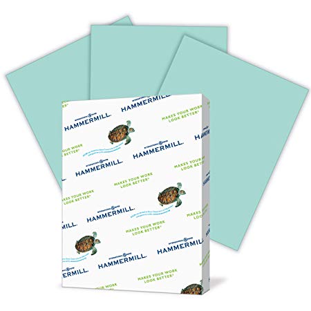 Hammermill Colored Paper, Turquoise Printer Paper, 20lb, 8.5x11 Paper, Letter Size, 500 Sheets / 1 Ream, Pastel Paper, Colorful Paper (103820R)