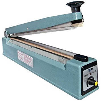 JORESTECH 16" (400mm) Impulse manual bag sealer with cutter, 3mm wide sealing   2 Spare Replacement Kits