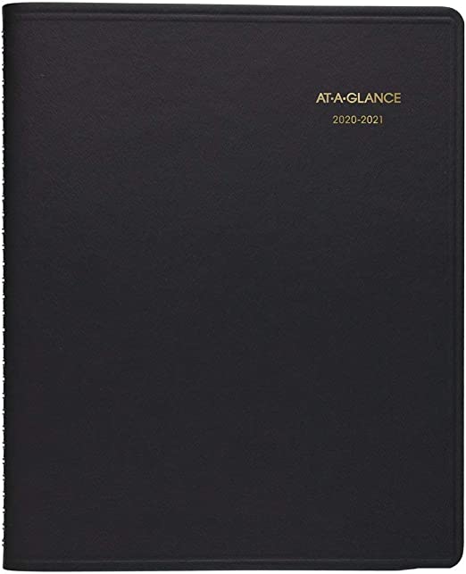 Academic Planner 2020-2021, AT-A-GLANCE Monthly Planner, 9" x 11", Large, Black (7007405)