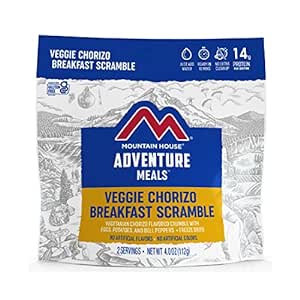 Mountain House Veggie Chorizo Breakfast Scramble | Freeze-Dried Backpacking & Camping Food | Gluten-Free & Vegetarian | 2-Servings