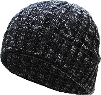 Heather Color Thick Cable Knit Beanie Skull Cap Unisex Winter Hat