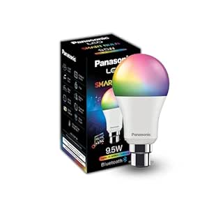 Panasonic LED 9.5W 5CH Smart Bulb Compatible with Alexa and Google Home (Wifi   Bluetooth), 16 Millions B22 Smart Bulb (Multicolor)