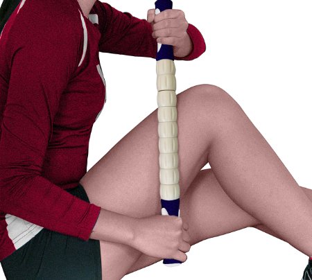 Top Rated Muscle Roller Stick (Blue/White, 18.3"): A Great Sports Massage Tool for Releasing Myofascial Trigger Points, Reducing Muscle Soreness, Loosing Tightness, Soothing Cramps and Relieving Muscle Pain. Money Back if You are Not Happy With It!