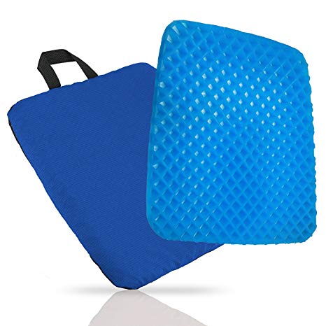 Gel Chair Seat Cushion - Provide Relief for Lower Back,Coccyx,Sciatica,Tailbone or Hip Pain - Airflow Orthopedic Design Seat Pad for Wheelchair,Car,Office Chairs,Prevent Sweaty Bottom