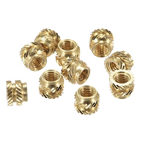 uxcell knurled Insert Nuts, 60Pcs M3 x 0.5mm Female Thread Brass Threaded Insert Embedment Nut for 3D Printer