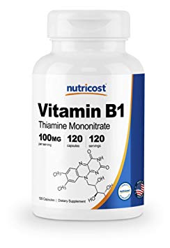 Nutricost Vitamin B1 (Thiamine) 100mg, 120 Capsules - Gluten Free and Non-GMO