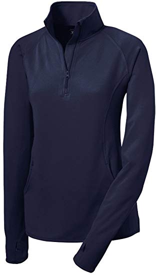 Joe's USA Ladies Moisture Wicking Stretch 1/2-Zip Pullover Sweatshirts. Sizes XS-4XL