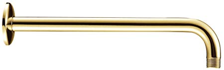 Danze D481027PBV Right Angle Showerarm with Flange, 15-Inch, Polished Brass PBV