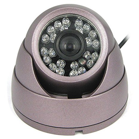 SecurityIng - 1/4 Inch Sharp CCD 420 TV Lines Vandal Proof Dome IR Indoor Outdoor Environments Day Night Security Camera