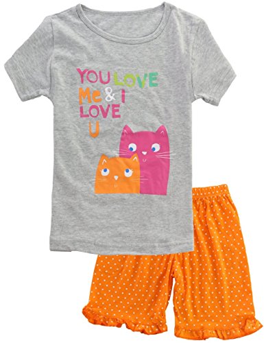 Big Girls Pajamas 100% Cotton 2 Piece Toddler Clothes Set Sleepwear For Kids