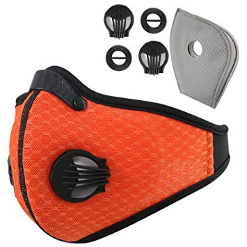Infityle Dustproof/Dust Mask - Activated Carbon Dust Proof Pollution Respirator with Filter Filtration Cotton Sheet and Valves for Exhaust Gas, Running, PM2.5,Anti Pollen Allergy, Cycling