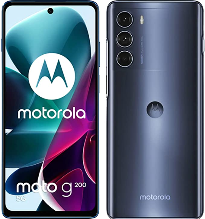 Motorola Moto G200 Dual-SIM 128GB ROM   8GB RAM (GSM Only | No CDMA) Factory Unlocked 5G Smartphone (Stellar Blue) - International Version
