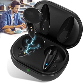 Pradory Wireless Earbuds,Bluetooth Earbuds Stereo Wireless Earpieces Mini Wireless Earbuds with Microphone Sports Wireless in Ear Earphones Compatible with Android & iOS Native Voice Assistant(Black)