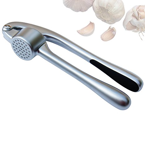 KeeQii Garlic Press Crusher Kitchen Garlic Presser Tool Heavy-duty Garlic Mincer With Large Crushing Chamber and Comfortable Gripping Handles