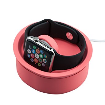 Apple Watch Stand Charging Docking Station, [Charging Bowl] for Apple Watch Made of Silicone- Retail Packaging (Pink)