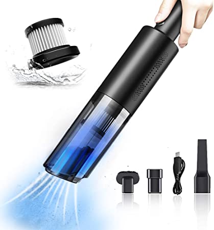 Rightwell Car Vacuum Cleaner,Handheld Vacuum Portable High Power Cordless Rechargeable Vacuum Cleaner Wireless for Home and Car Cleaning Black