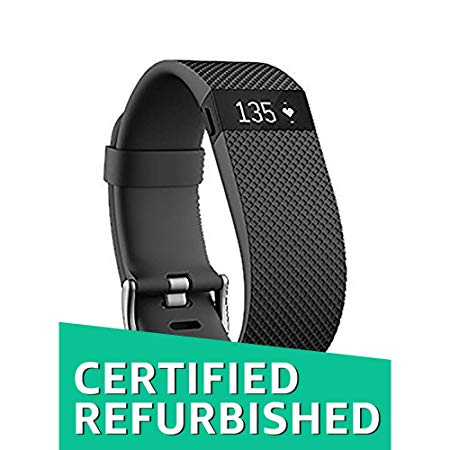 Fitbit Charge HR Wireless Activity Wristband Android iOS - Black/Small FB405BKS - Renewed