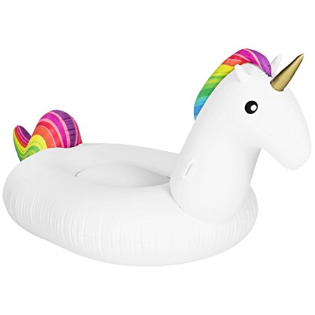 FLOATY Big Inflatable 70" Unicorn Pool Float, Toy Pool Raft Water Lounger with Rapid Valves