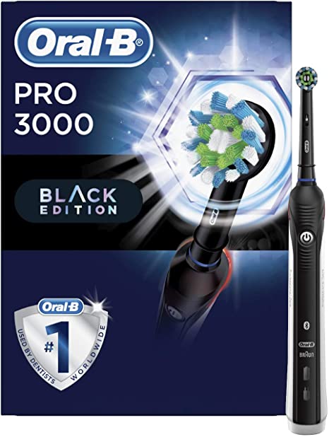 Oral-B Pro 3000 3D White Electric Toothbrush SmartSeries with Bluetooth Connectivity, Black Edition Powered by Braun (packaging may vary)