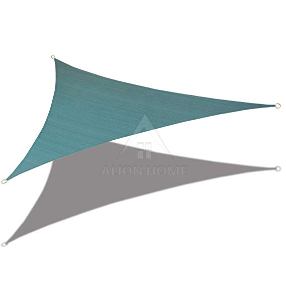 Alion Home 10' x 10'x 10' Triangle Waterproof Woven Sun Shade Sail in Vibrant Colors (Forest Green)