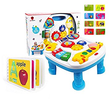 MUSICAL LEARNING TABLE For Babies - FREE Alphabet Book, Finest Musical Learning Table With Songs-Numbering-Greetings-Colours & Animal Sound Recognition. BEST Entertaining Desk Develops Motor Skills & Encourage Exploration In Children. Limited Offer BUY NOW