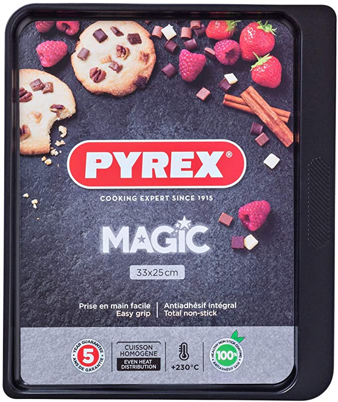 Pyrex MG33BV6 Magic Baking Tray, Black, 33 Centimeter