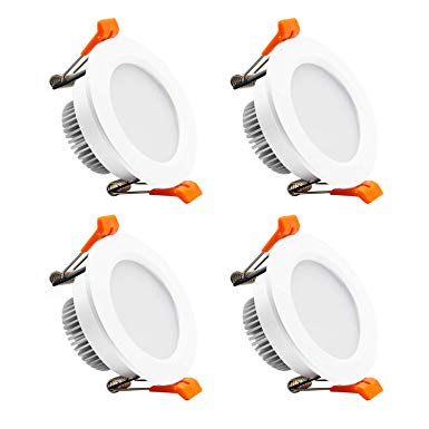YGS-Tech 2 Inch LED Downlight Dimmable, 3W(35W Halogen Equivalent), 5000K Daylight White, CRI80, LED Ceiling Light with LED Driver (4 Pack)