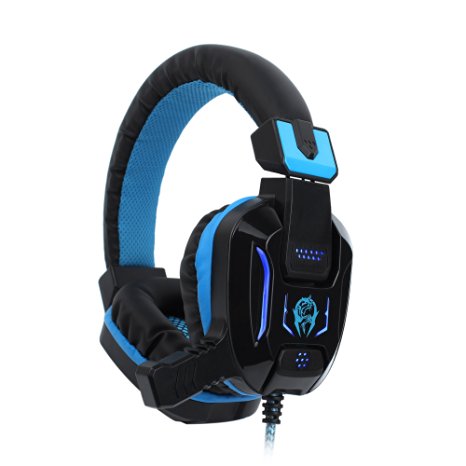 Marvotek Gaming Headset Wired Over Ear Clear Sound with Microphone Amazing LED Lights Black
