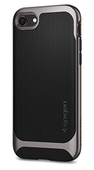 Spigen Neo Hybrid Herringbone iPhone 8 Case / iPhone 7 Case with Flexible Inner Protection and Reinforced Hard Bumper Frame for Apple iPhone 8 (2017) / iPhone 7 (2016) - Gunmetal