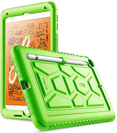 iPad Mini 5 Case, Poetic TurtleSkin Series [Corner/Bumper Protection][Bottom Air Vents] Protective Silicone Case for Apple iPad Mini 5 (2019 Release) - Green