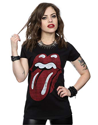Rolling Stones Women's Distressed Tongue T-Shirt