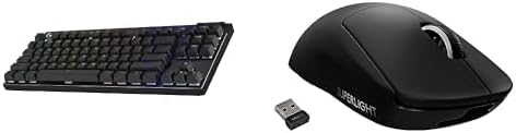 Logitech G Pro X TKL Lightspeed Wireless Gaming Keyboard, Clicky   G Pro X Superlight Wireless Gaming Mouse Bundle - Black