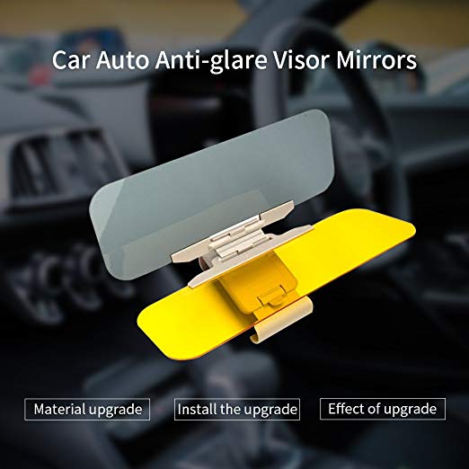 Car Transparent Anti-Glare Sun Visor HD Extender Clip, 2 in 1 Day/Night Vision Driving Vehicle sun visor windshield