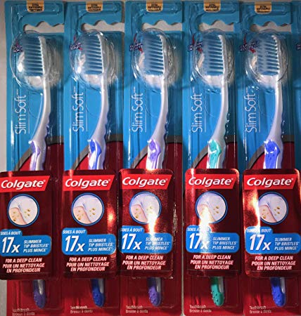 Colgate SlimSoft Compact Ultra Soft Bristles Toothbrush 5pcs