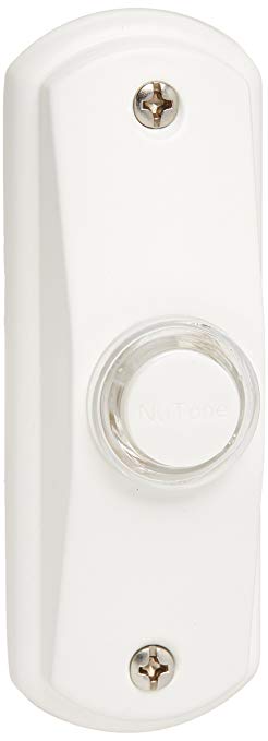 NuTone PB53LWH Wired Lighted Door Chime Push Button, White