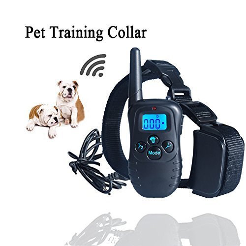 Dog Collar Rechargeable and Rainproof 300 yd Remote Dog Training Shock Collar Remote Dog Training E-collar Static/Vibration/Beep/Light Electronic Pet Training Collar