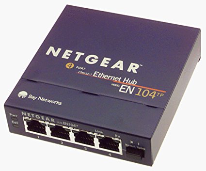 Netgear EN104TP 4-Port 10 Mbps Ethernet Hub RJ-45 with Uplink Button