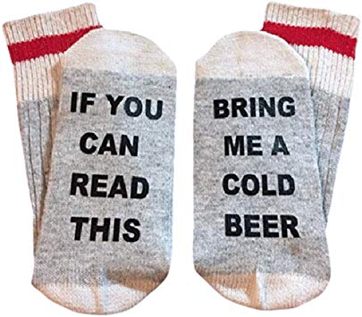 Funny Socks, Aniwon If You Can Read This Socks Funny Gifts Beer Me Wine Socks for Men and Women