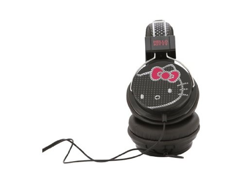 Hello Kitty 35309 Bling Print Headphone, Black