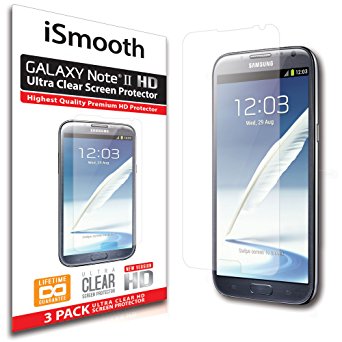 Samsung Galaxy Note 2 Screen Protector Ultra Clear Premium HD Version - Anti Bubble and Dust Guarantee - 3 PACK