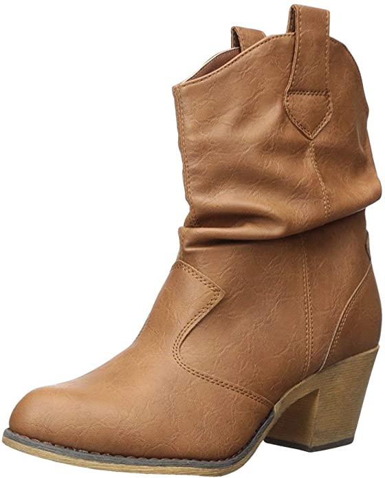 Charles Albert Women's Modern Western Cowboy Distressed Boot with Pull-Up Tabs