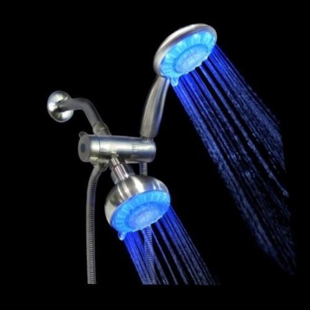 Ana Bath LSS5430CBN 4 Inch 5 Function LED Handheld Shower and LED Showerhead Combo Shower System PVD Brushed Nickel Finish