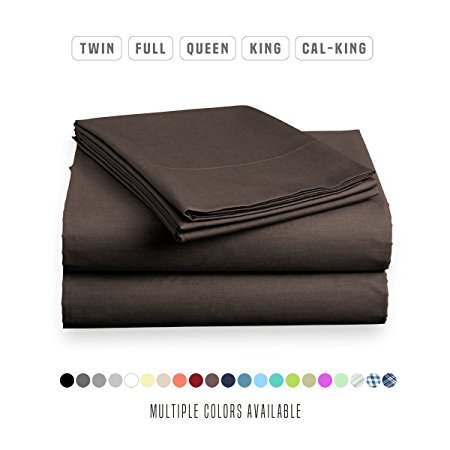 Luxe Bedding Bed Sheet Set - Brushed Microfiber 2000 Count Solid Color - Wrinkle, Fade, Stain Resistant - Hypoallergenic - 4 Piece - Hotel Quality - Unique Presents for family (King, Bistre)