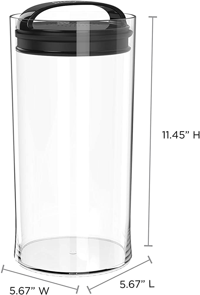 Prepara 3044-BA Evak Fresh Saver Airless Canister with Black handle, 4 Quart, Clear