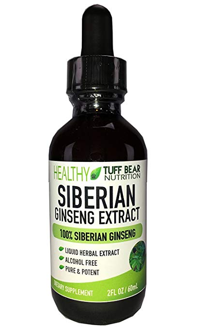 Siberian Ginseng Extract, 2 FL oz, Best Siberian Ginseng Extract, Made with 100% Natural Pure Potent Herbal Siberian Ginseng Roots; an Alcohol Free Product by TUFF BEAR
