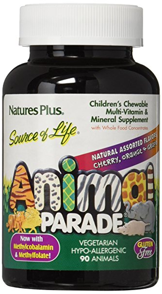 Natures Plus Animal Parade Children's Chewable Multi - Assorted Flavors - 90 Chewable Tablets