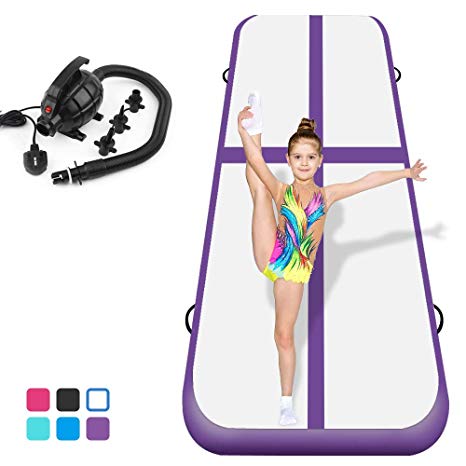 9.84ft/13.13ft/16.4ft/19.69ft/23ft/26ft/29ft/33ft/36ft/39ft Air Track Tumbling Mat for Gymnastics Inflatable Airtrack Floor Mats with Electric Air Pump for Home Use Cheer Training Cheerleading