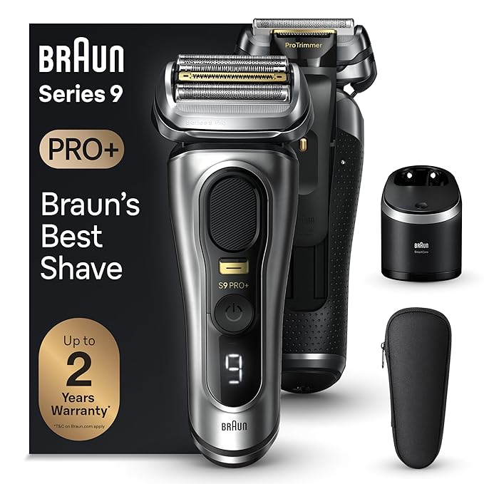 Braun Series 9 PRO  Electric Razor for Men, 5 Pro Shave Elements & Precision Long Hair Trimmer, 6in1 SmartCare Center, Wet & Dry Electric Razor for Smooth Skin with 60min Battery Runtime, 9567cc