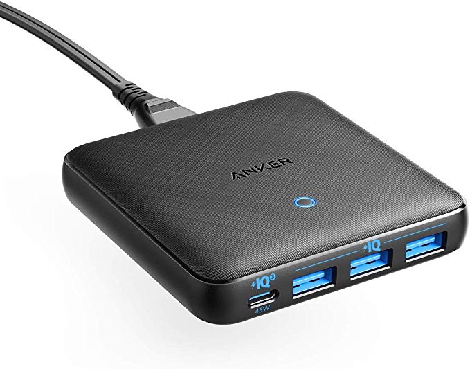 Anker USB C Charger, 65W 4 Port PIQ 3.0&GaN Fast Charger Adapter, PowerPort Atom III Slim Wall Charger with a 45W Power Delivery Port, for MacBook, USB C Laptops, iPad Pro, iPhone, Galaxy, and More